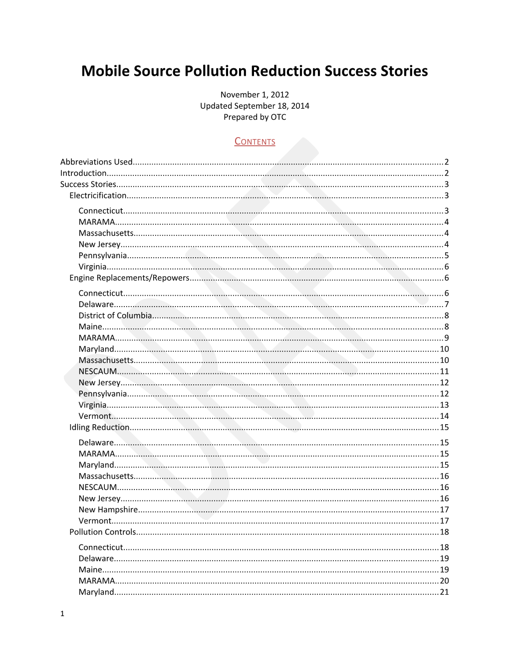 Mobile Source Pollution Reduction Success Stories