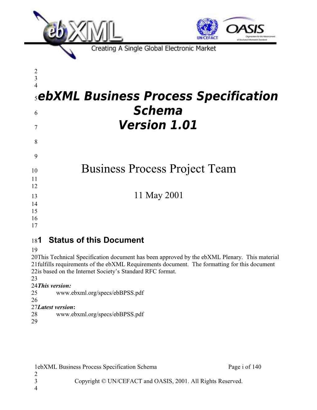 Ebxml Business Process Specification Schema