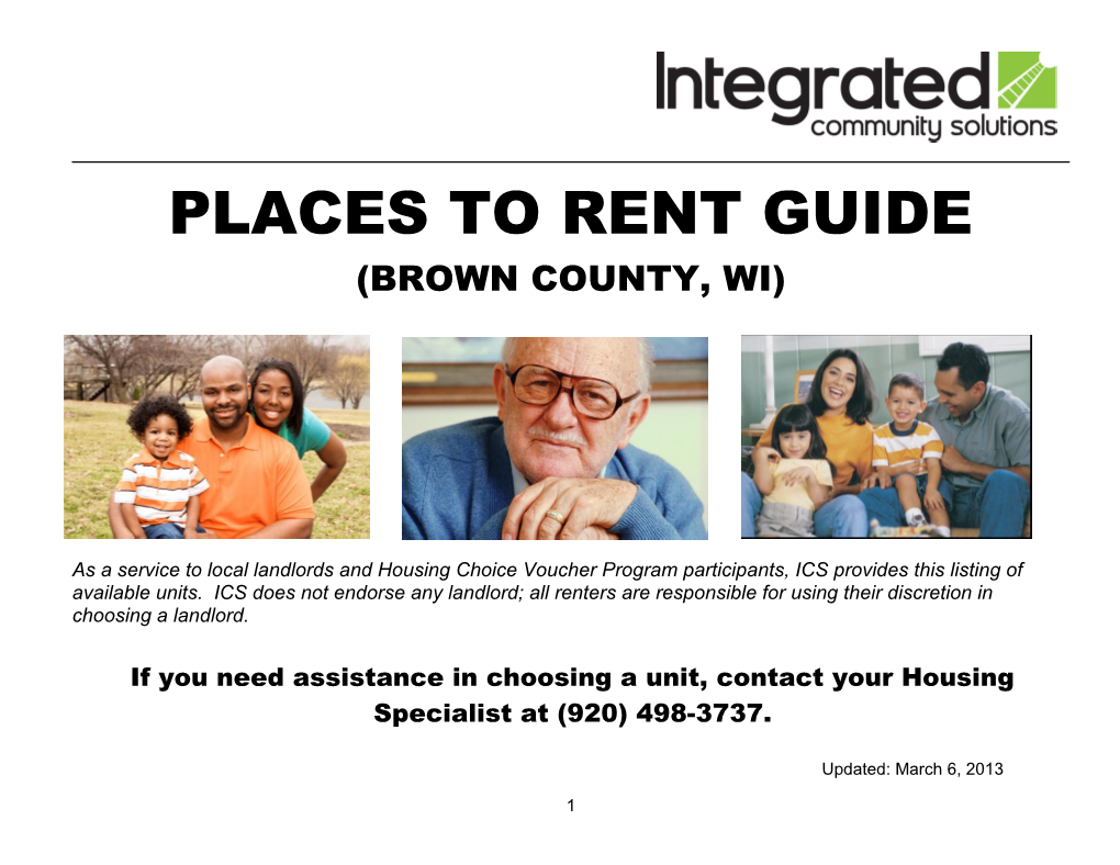 Place to Rent in Brown County