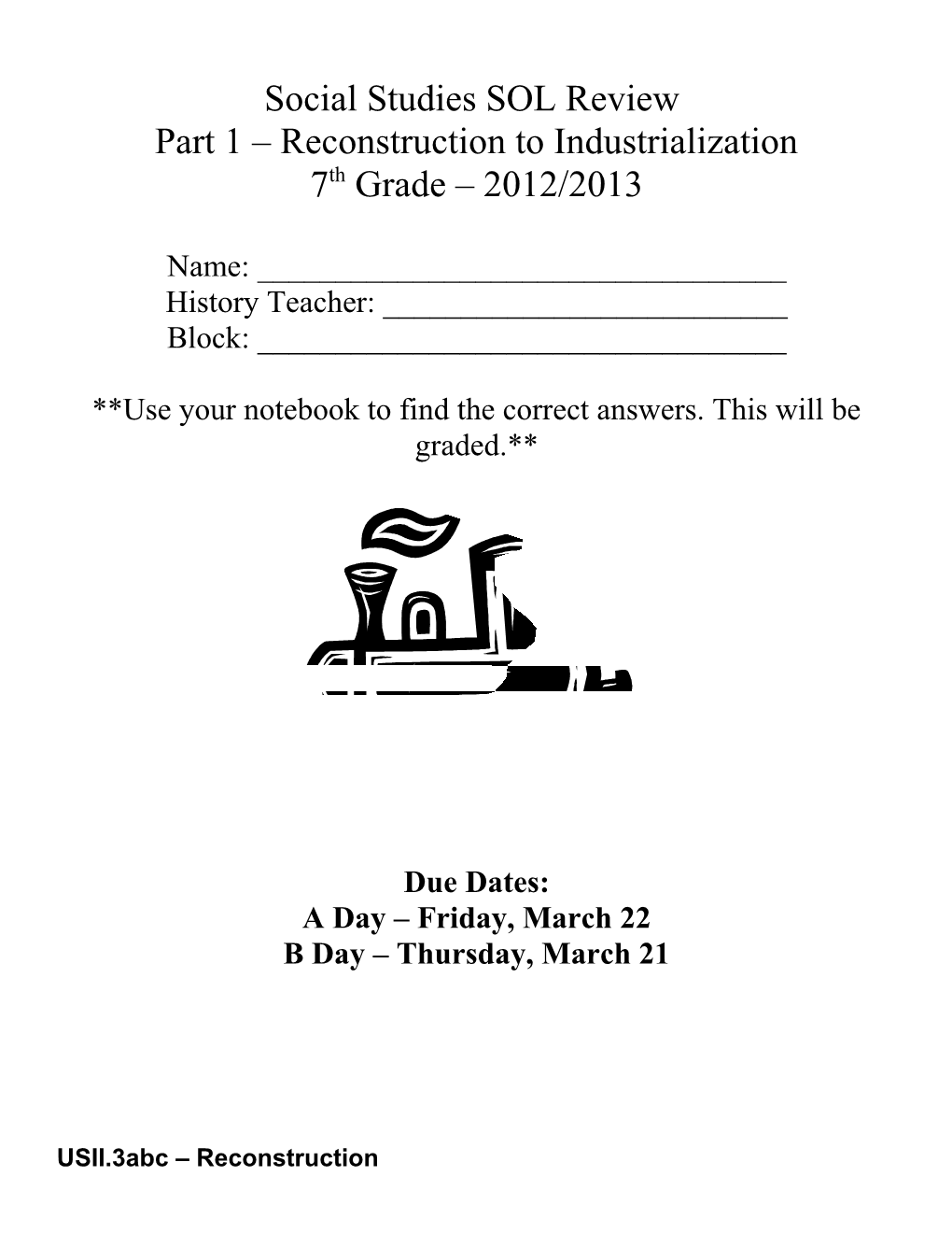 Social Studies SOL Review