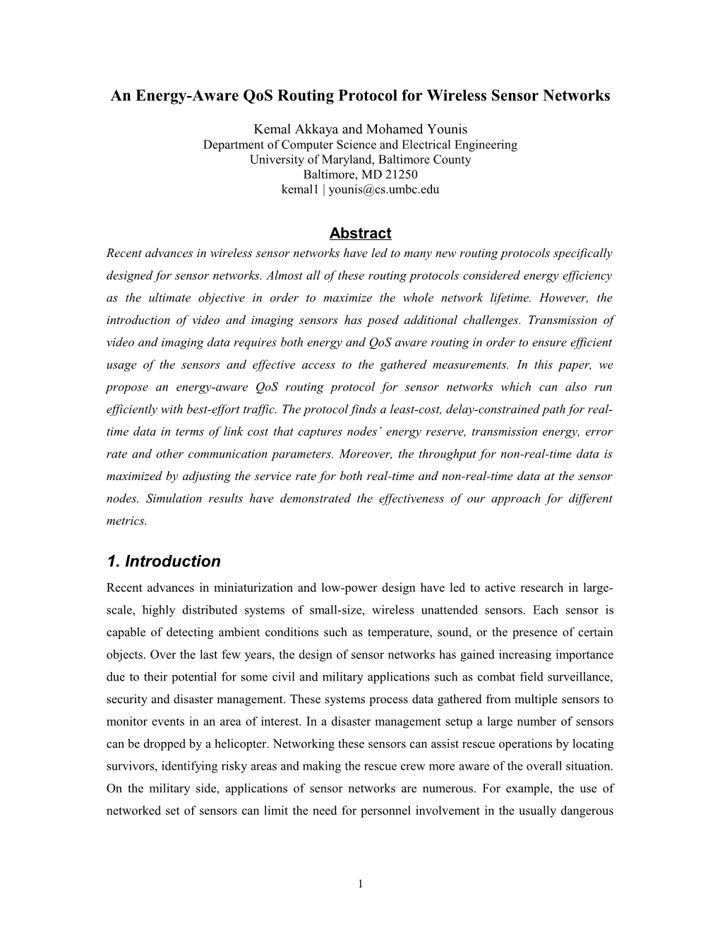 An Energy-Aware Qos Routing Protocol for Wireless Sensor Networks