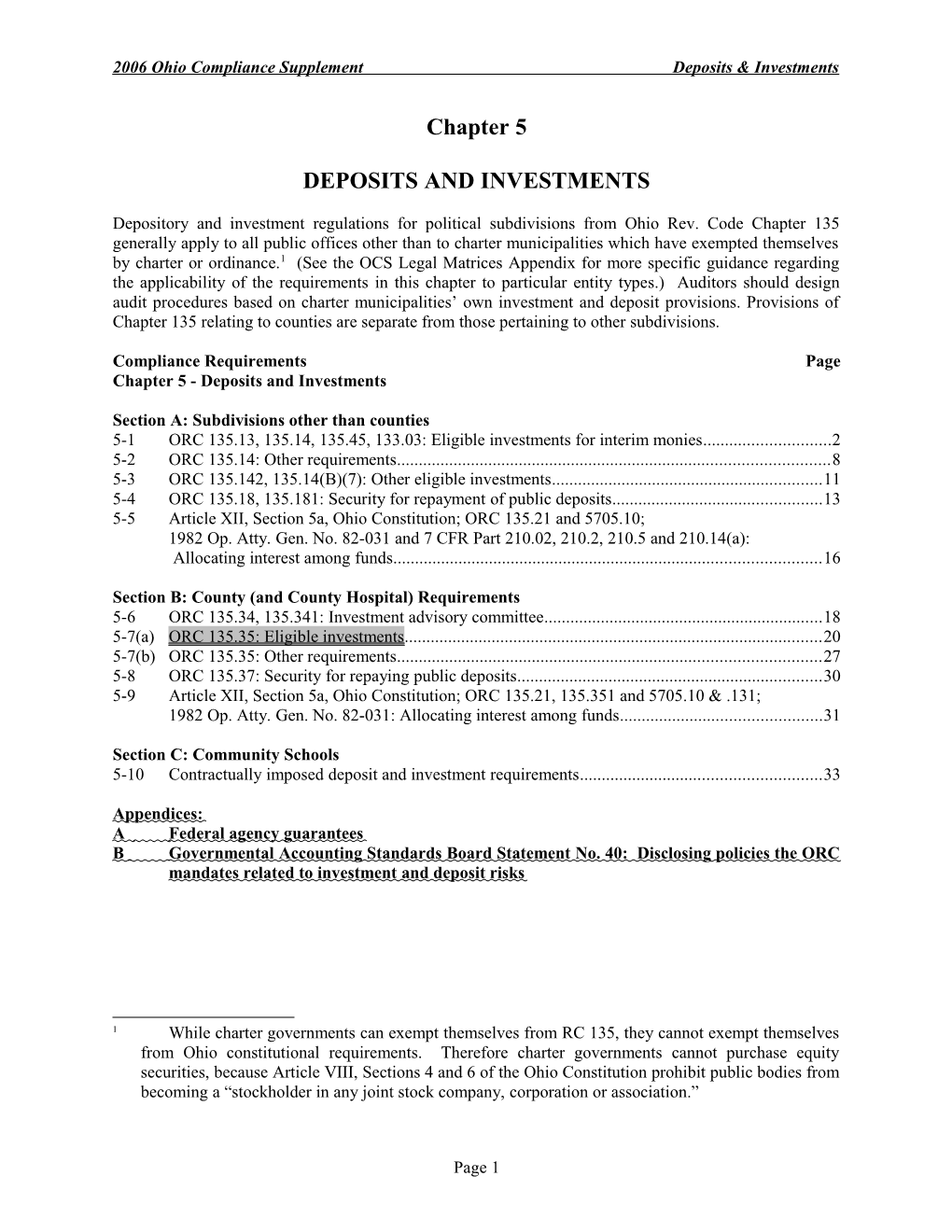 Deposits and Investments