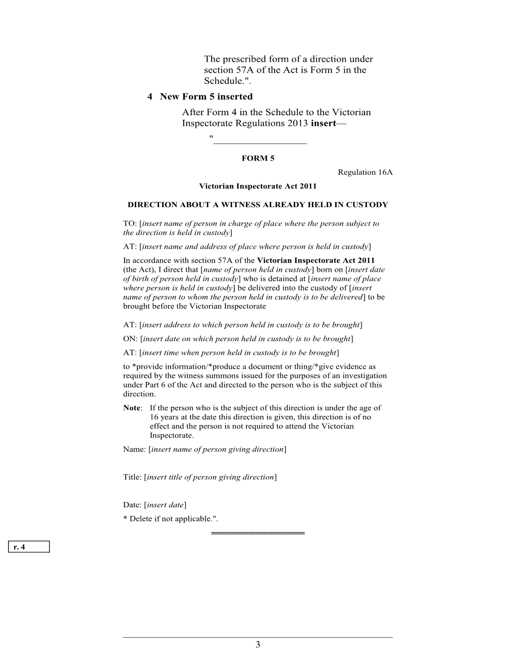 Victorian Inspectorate Amendment Regulations 2014