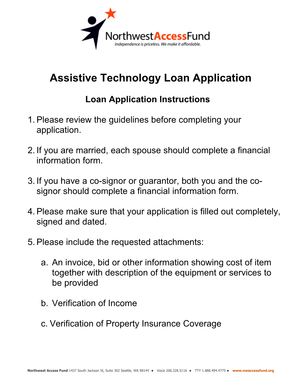 Assistive Technology Loan Application