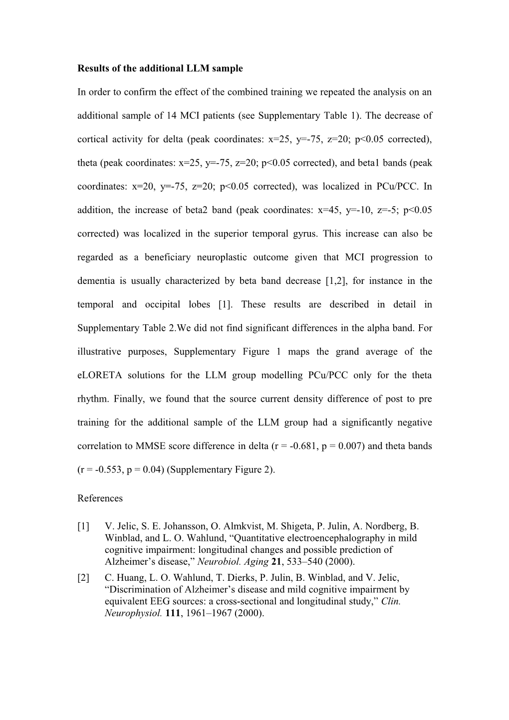 Results of the Additional LLM Sample