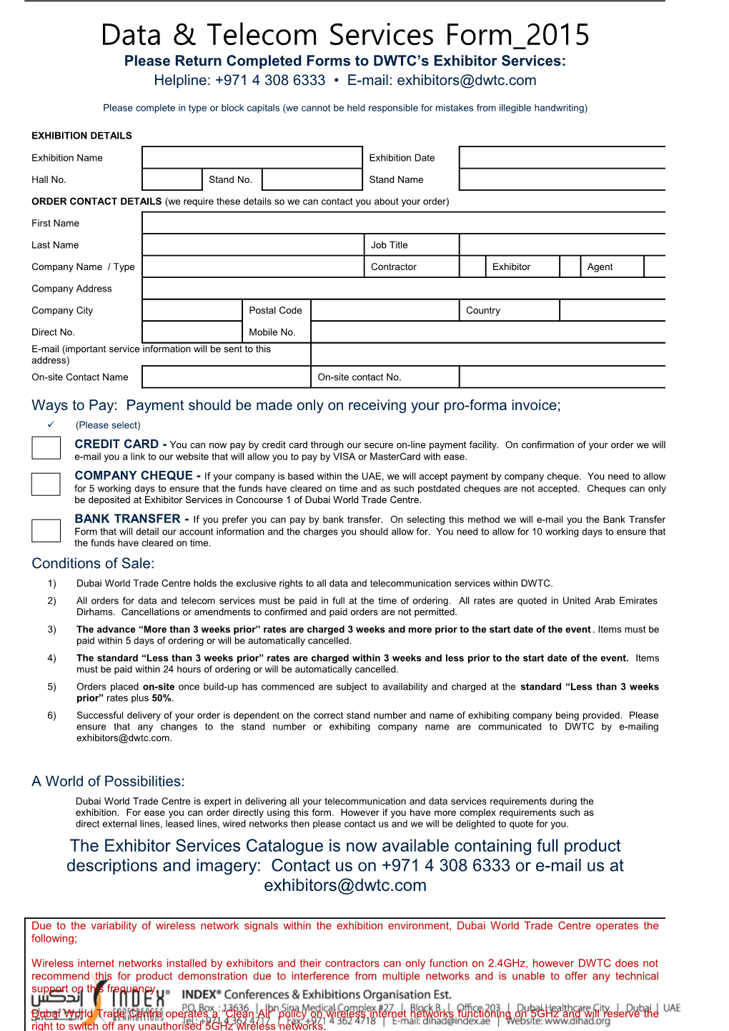 Data & Telecom Services Form 2015