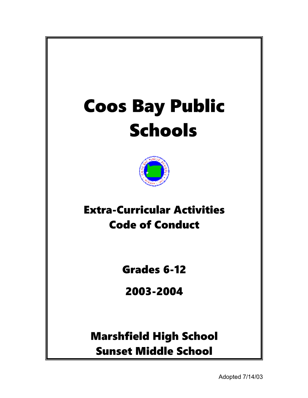 Extra-Curricular Code of Conduct