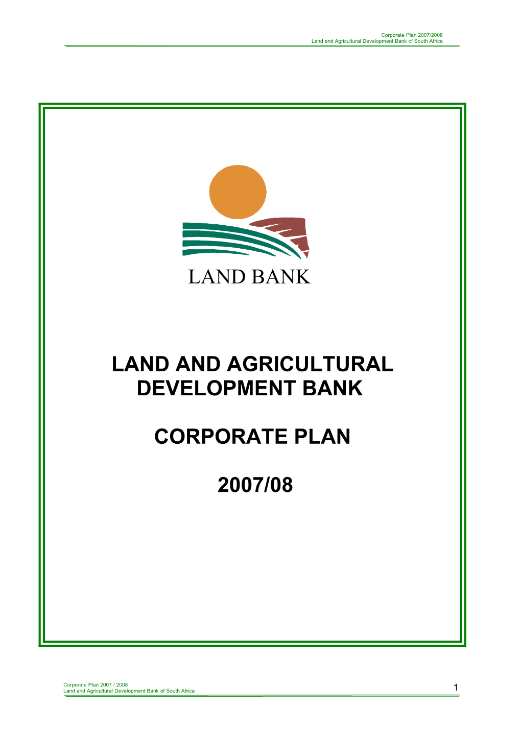 Corporate Plan 2007/2008