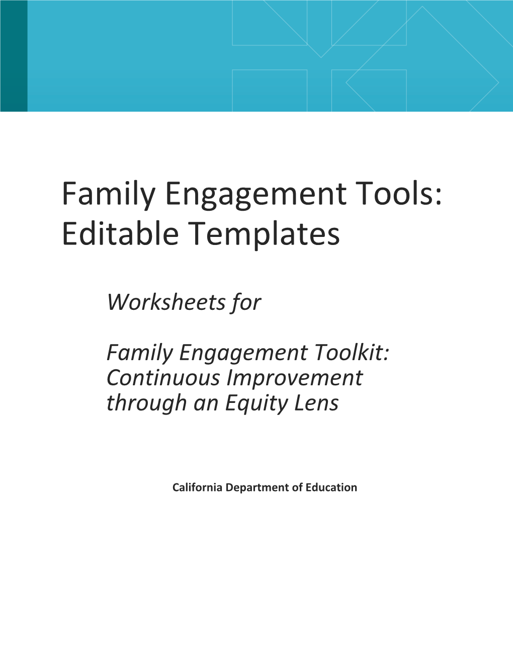 Family Engagement Tools - LCFF (CA Dept of Education)
