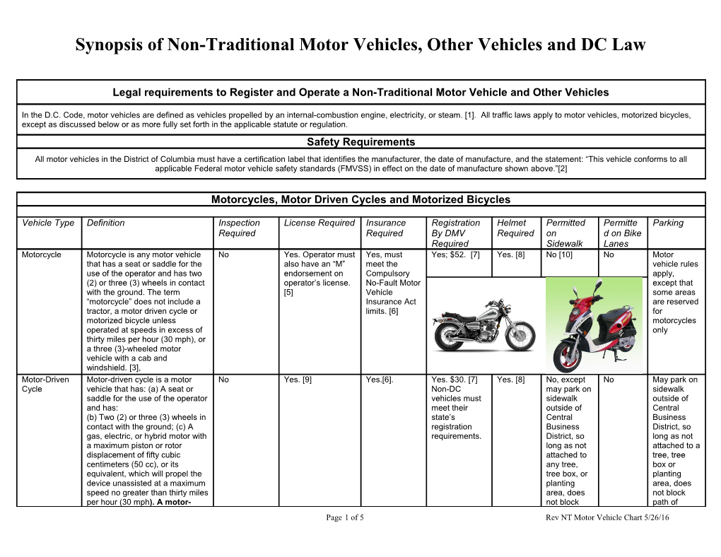 Non-Traditional Motor Vehicles and DC Law