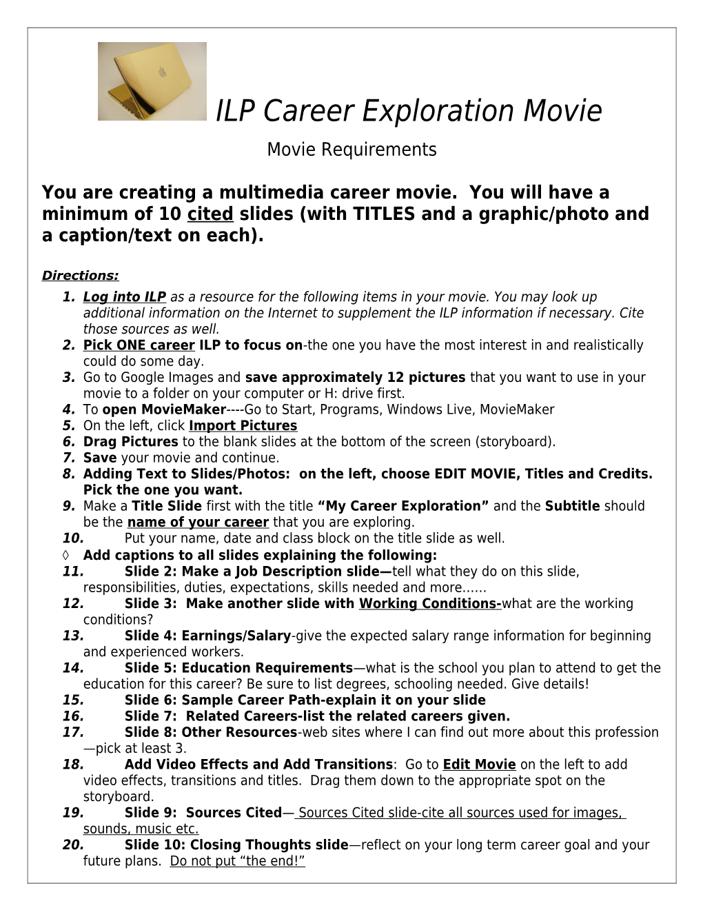 CTE Career Exploration Movie