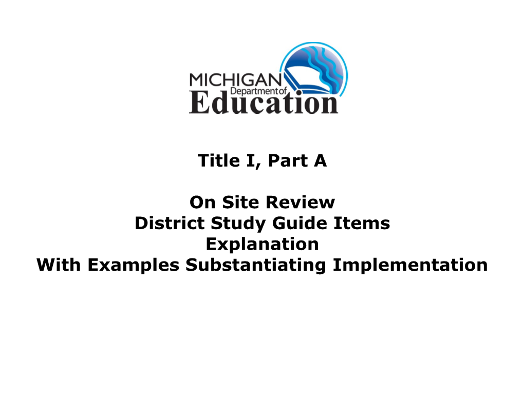 District Study Guide Items