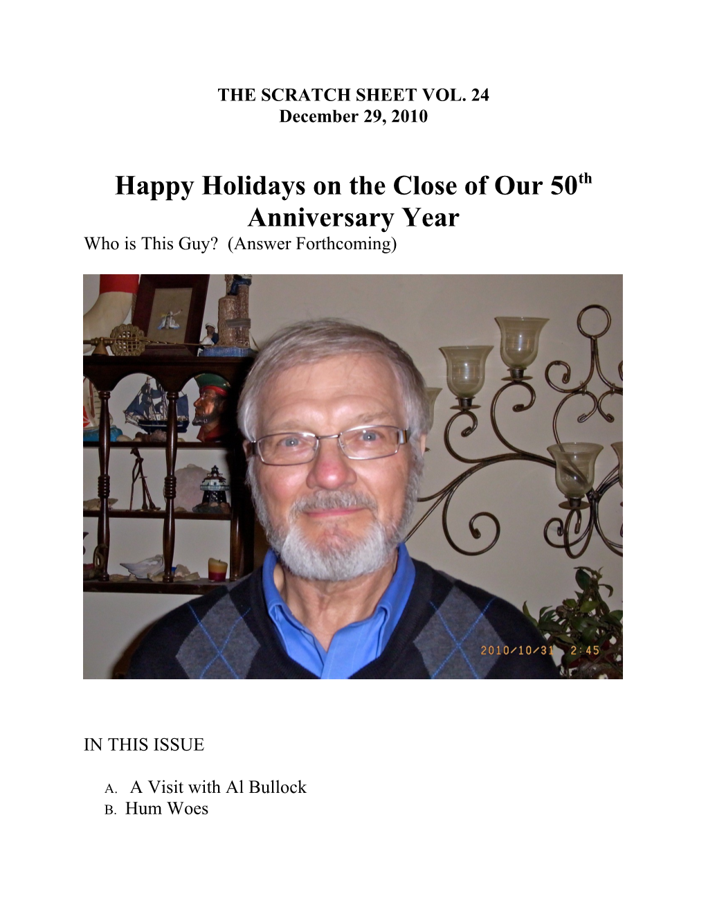 Happy Holidays on the Close of Our 50Th Anniversary Year