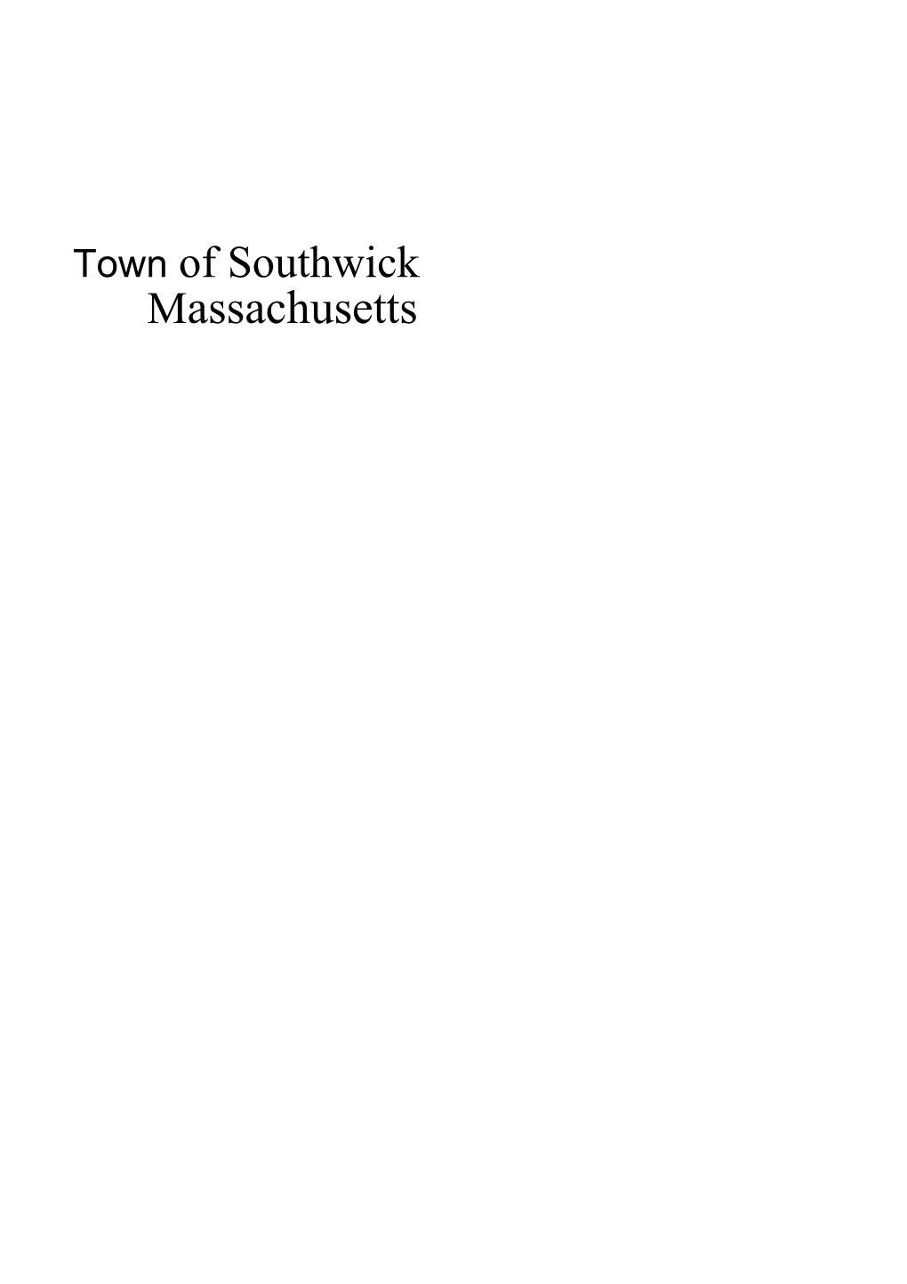 Townof Southwick Massachusetts