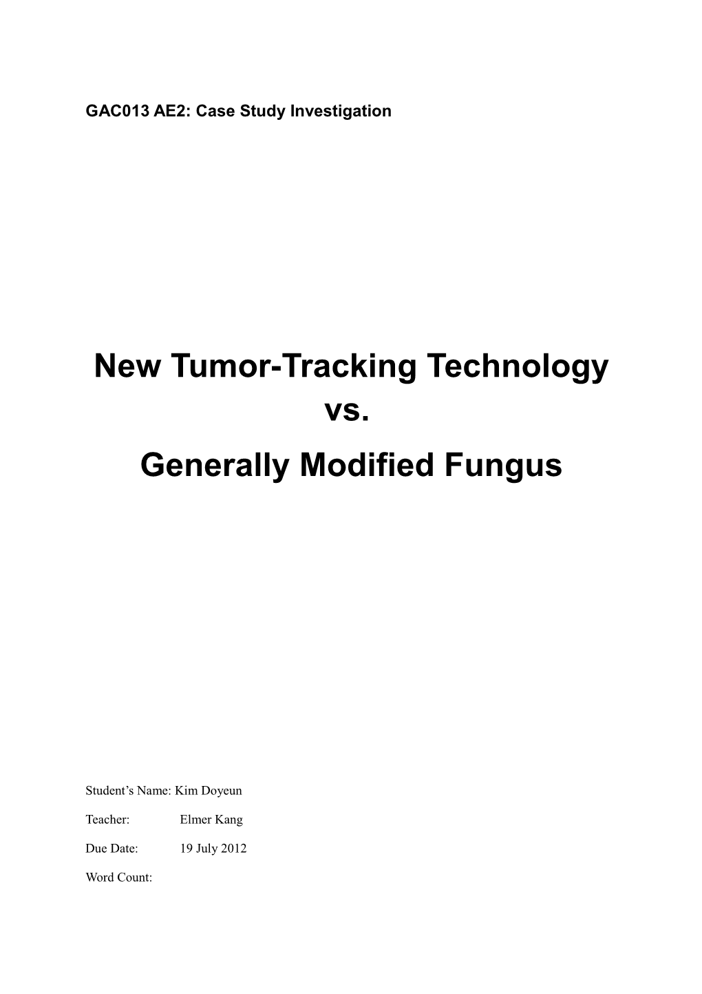 GAC013 AE2: Case Study Investigation