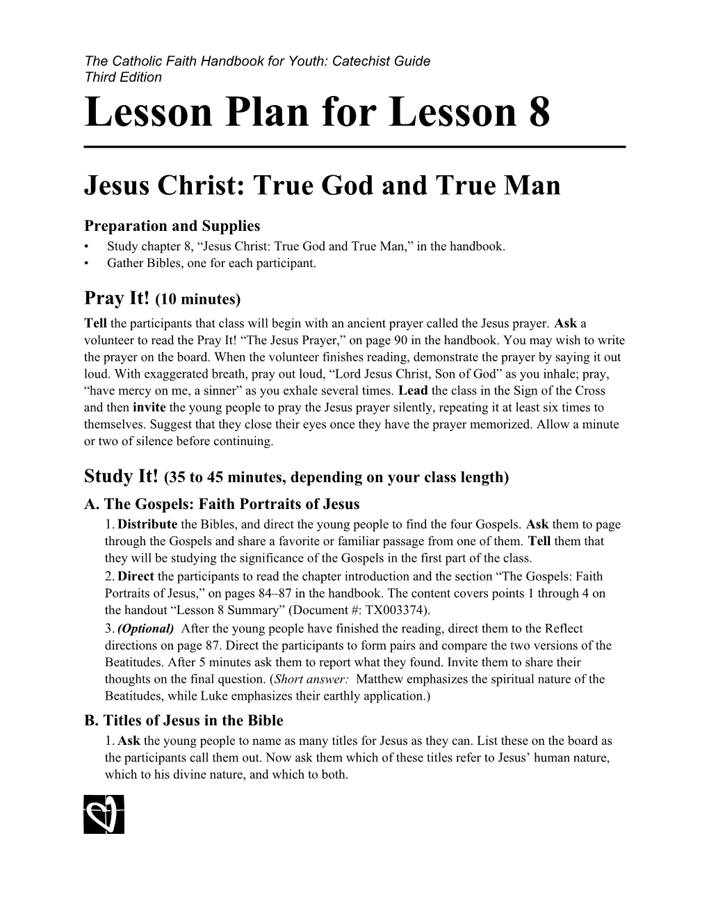 Lesson Plan for Lesson 8