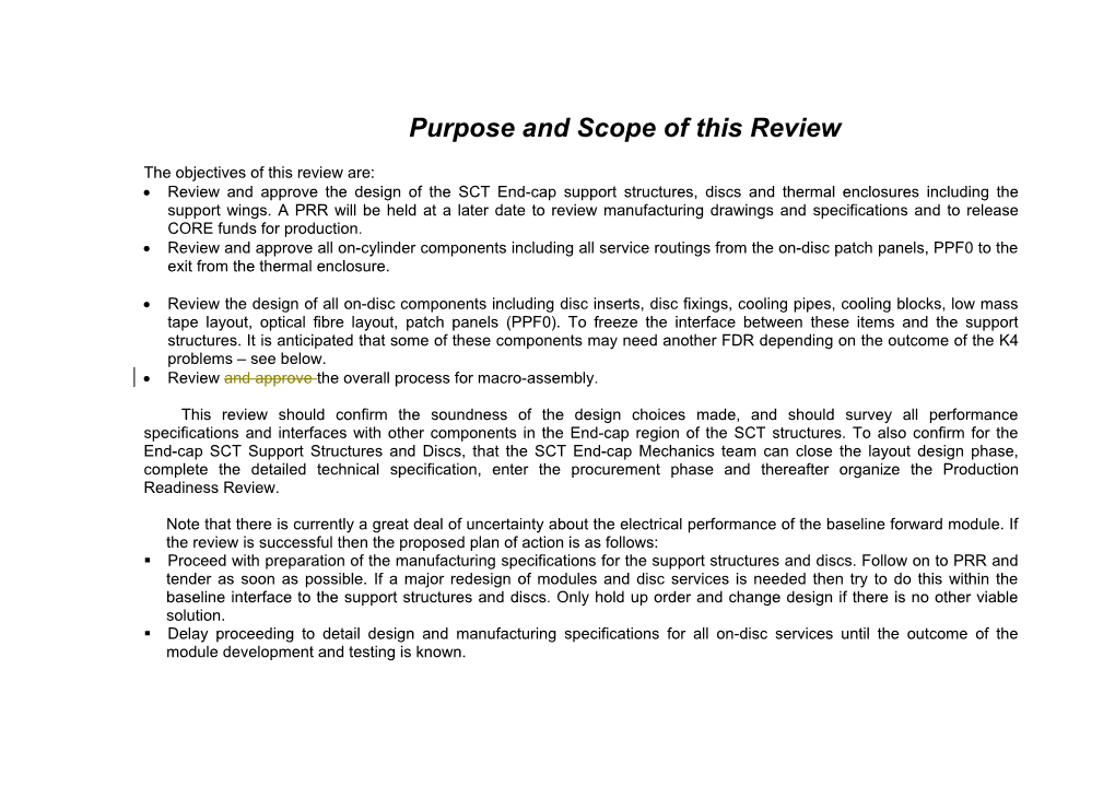 Scope of the Review