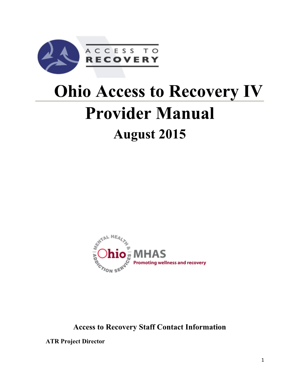 Access to Recovery Staff Contact Information