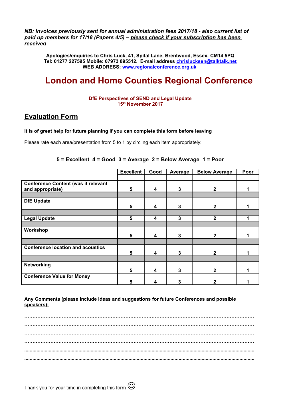 London and Home Counties Regional Conference of Officers in Charge of Special Education