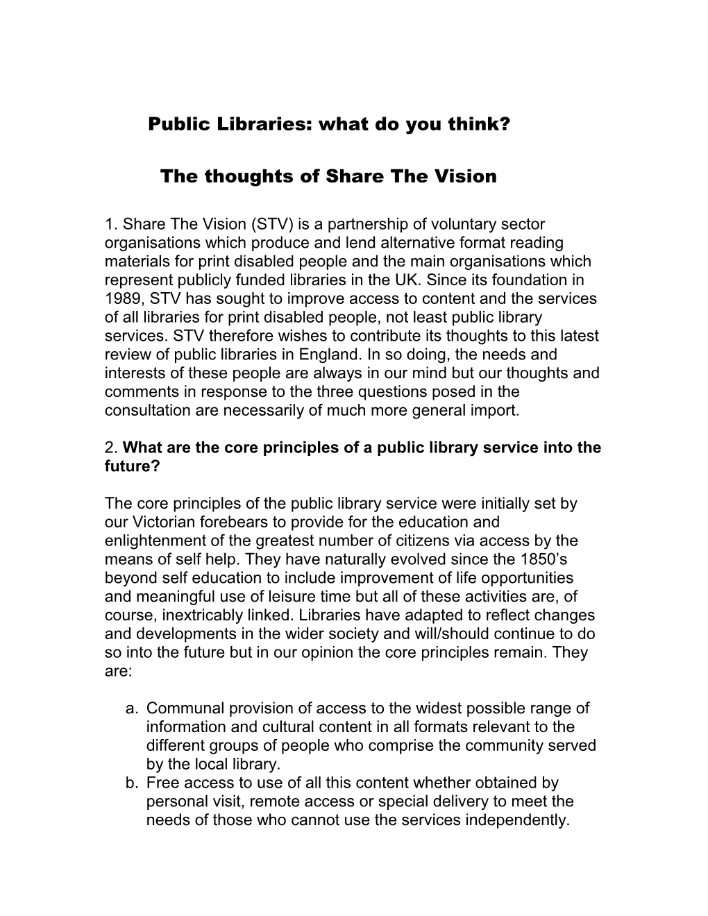 Public Libraries: What Do You Think?