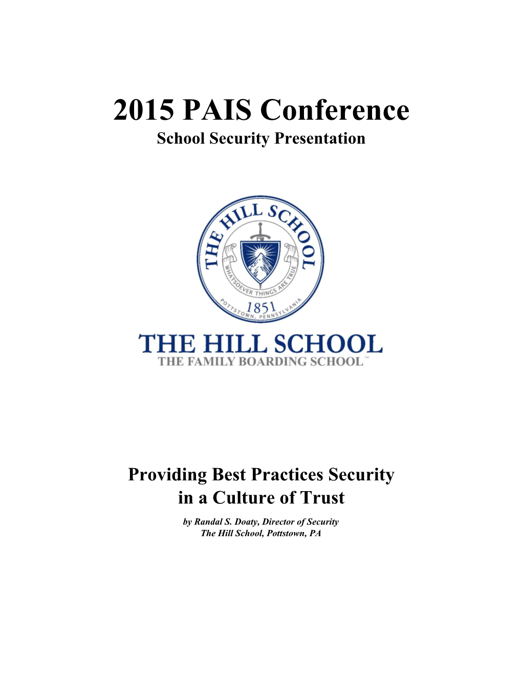 2015 PAIS Conference School Security Presentation