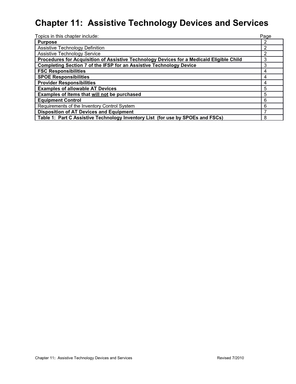 Chapter 14: Assistive Technology Devices and Services