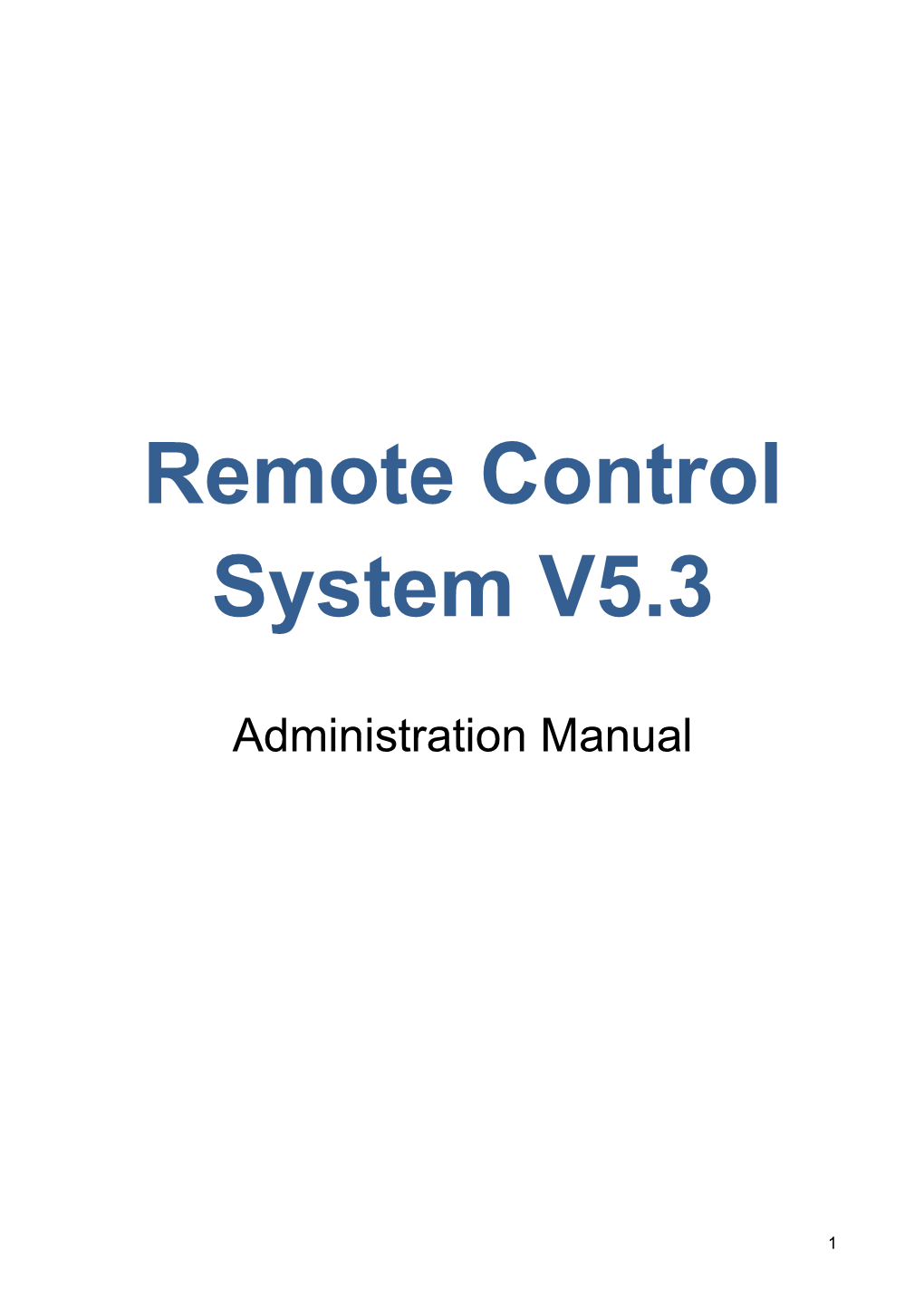 Remote Control System V5.3