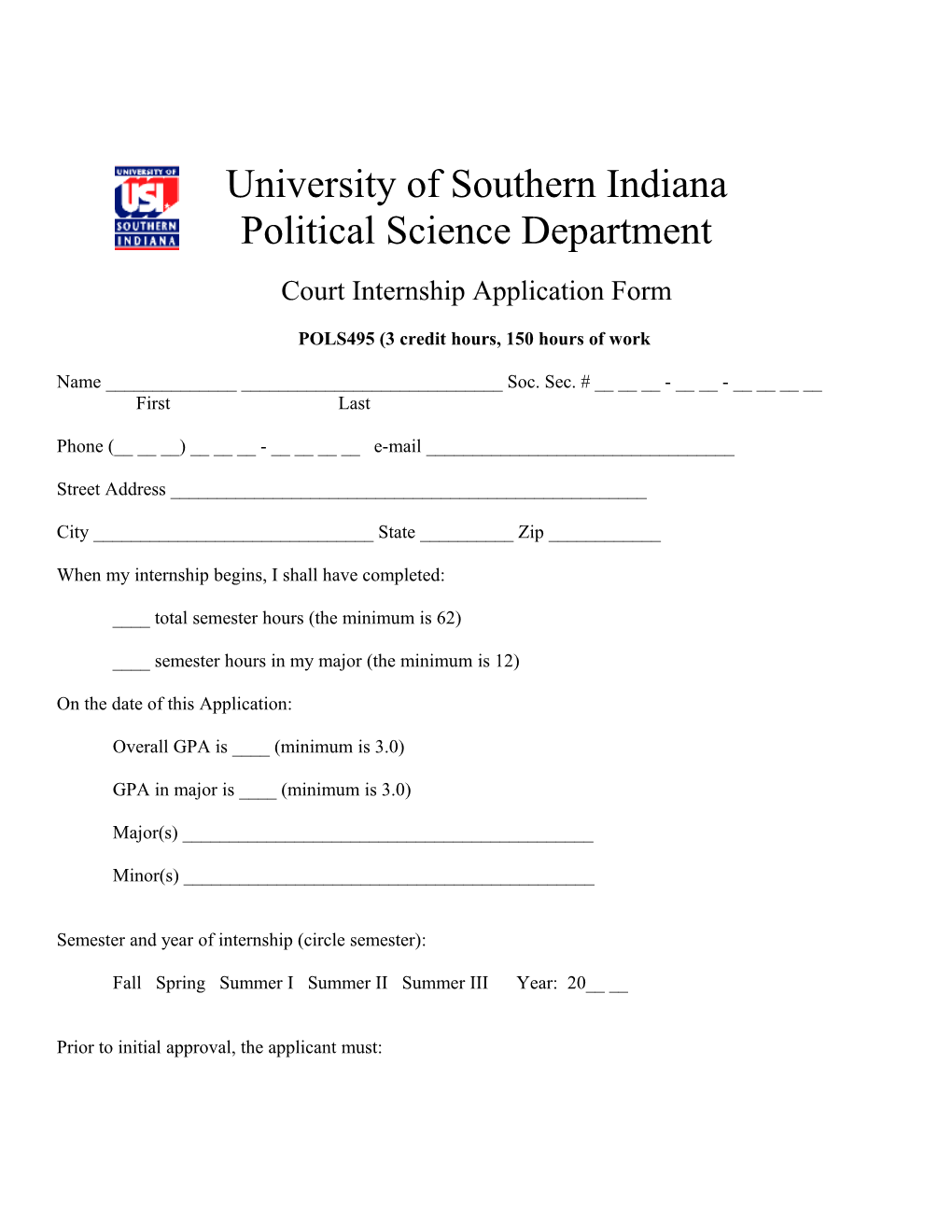 Application for Judicial Internship