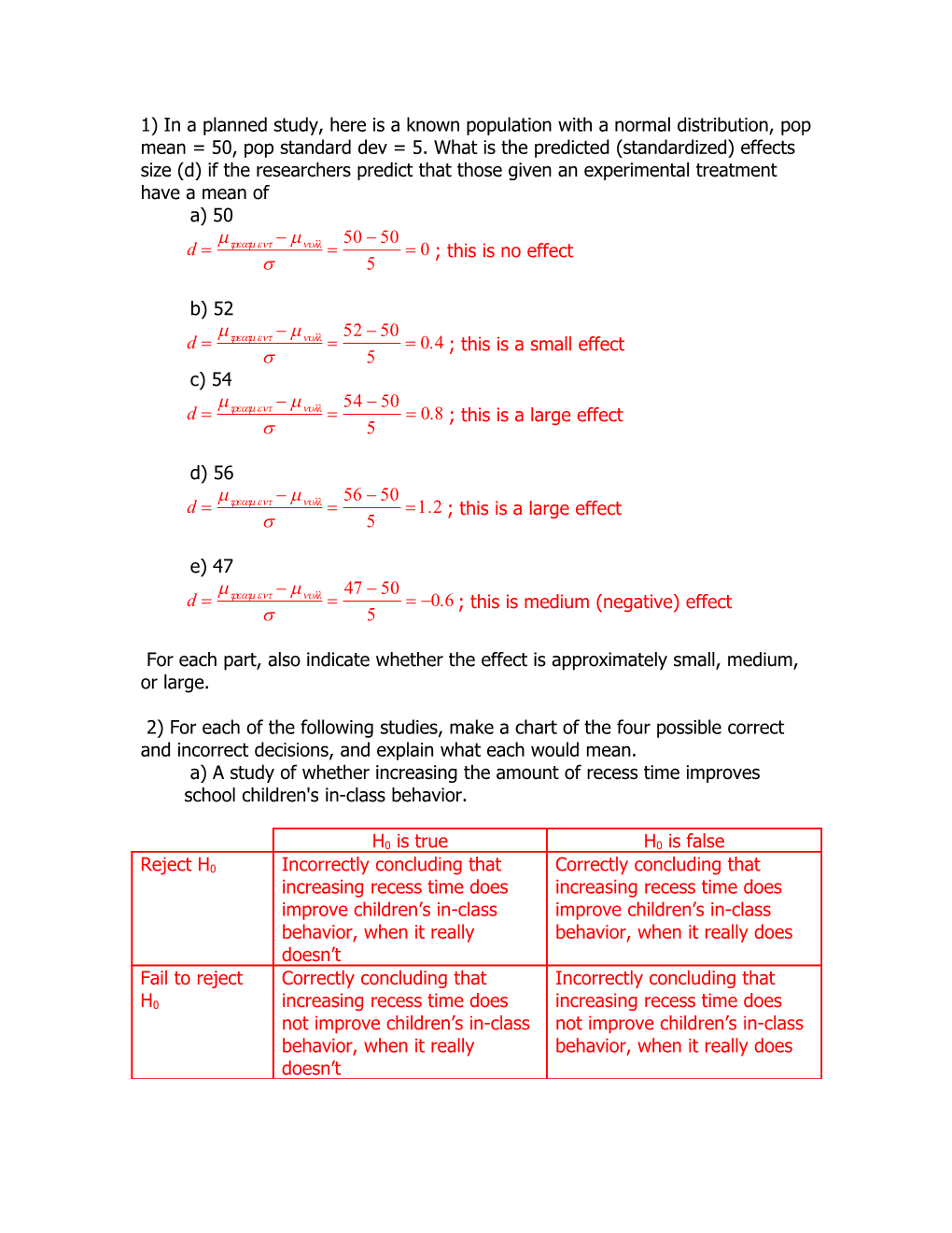 1) in a Lanned Study, Here Is a Known Population with a Normal Distribution, Pop Mean =