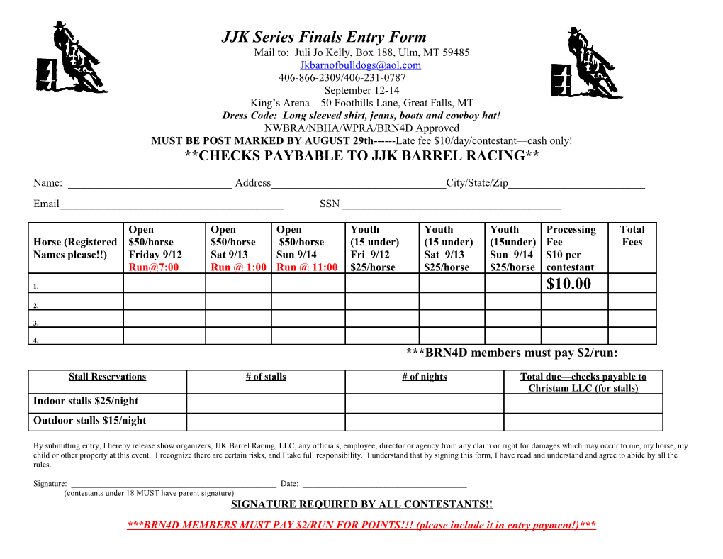 JJK Series Finals Entry Form