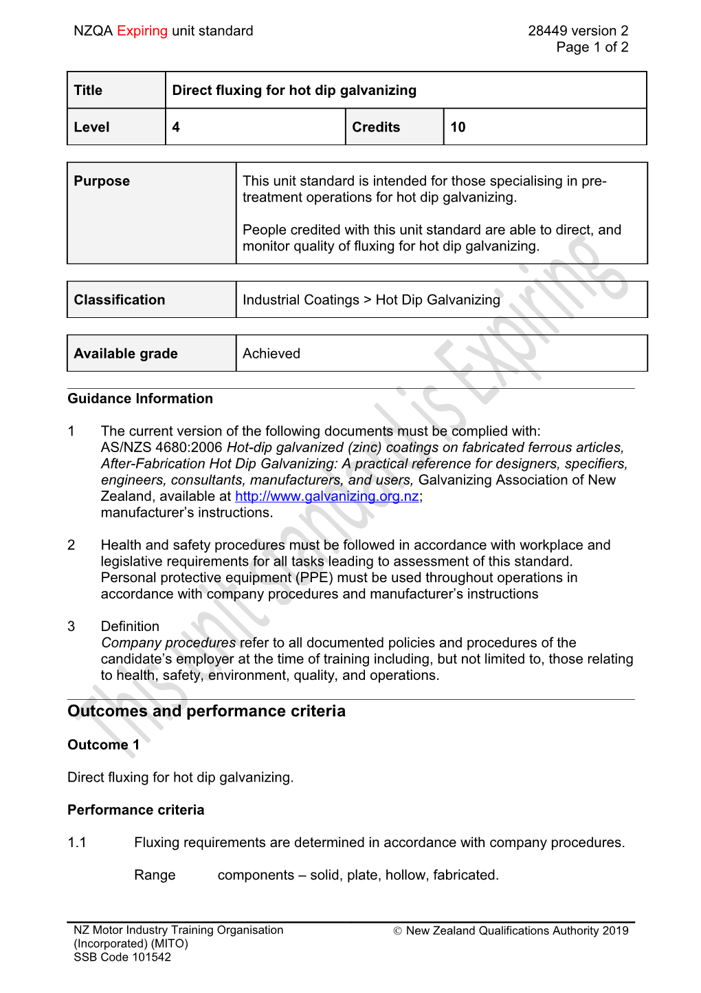 28449 Direct Fluxing for Hot Dip Galvanizing