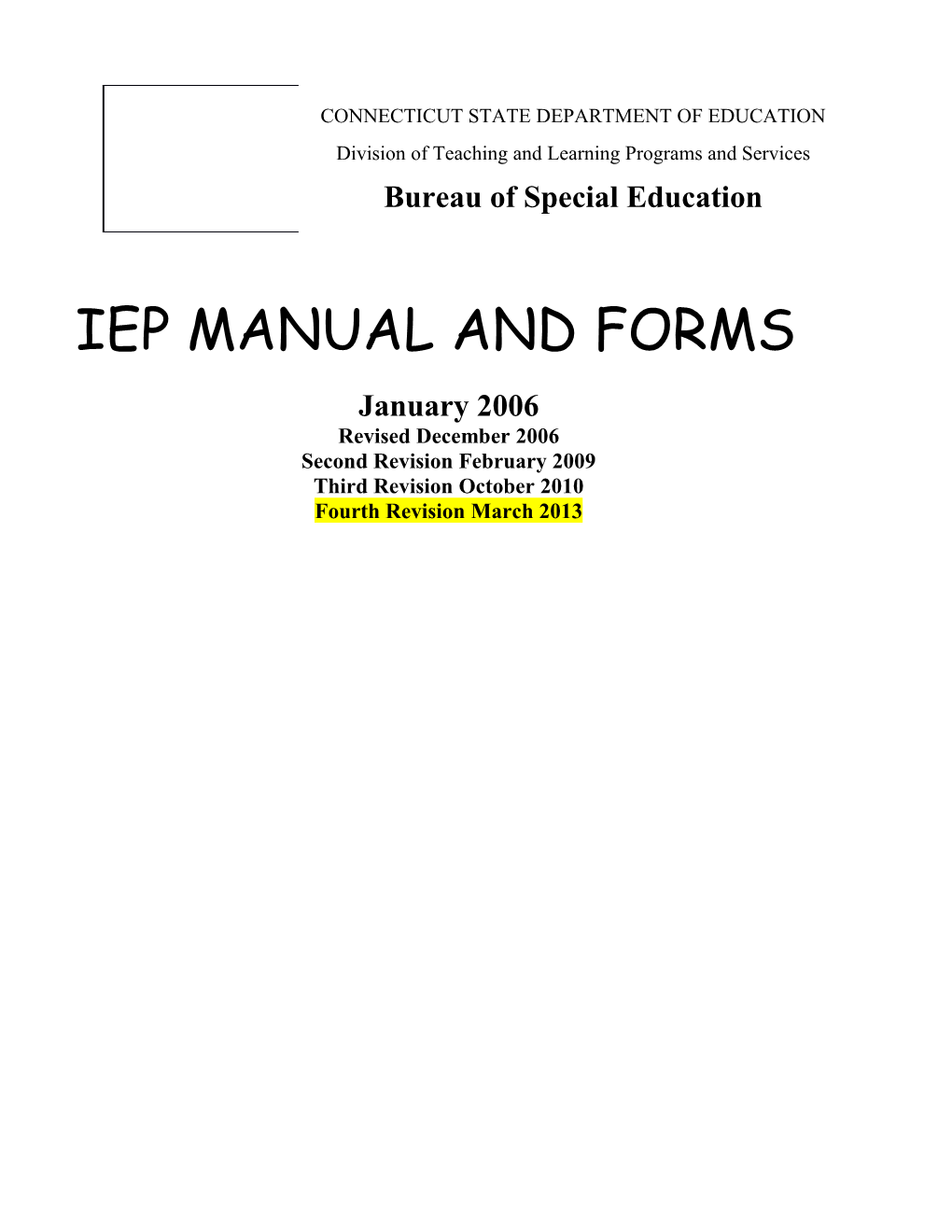 Iep Manual and Forms