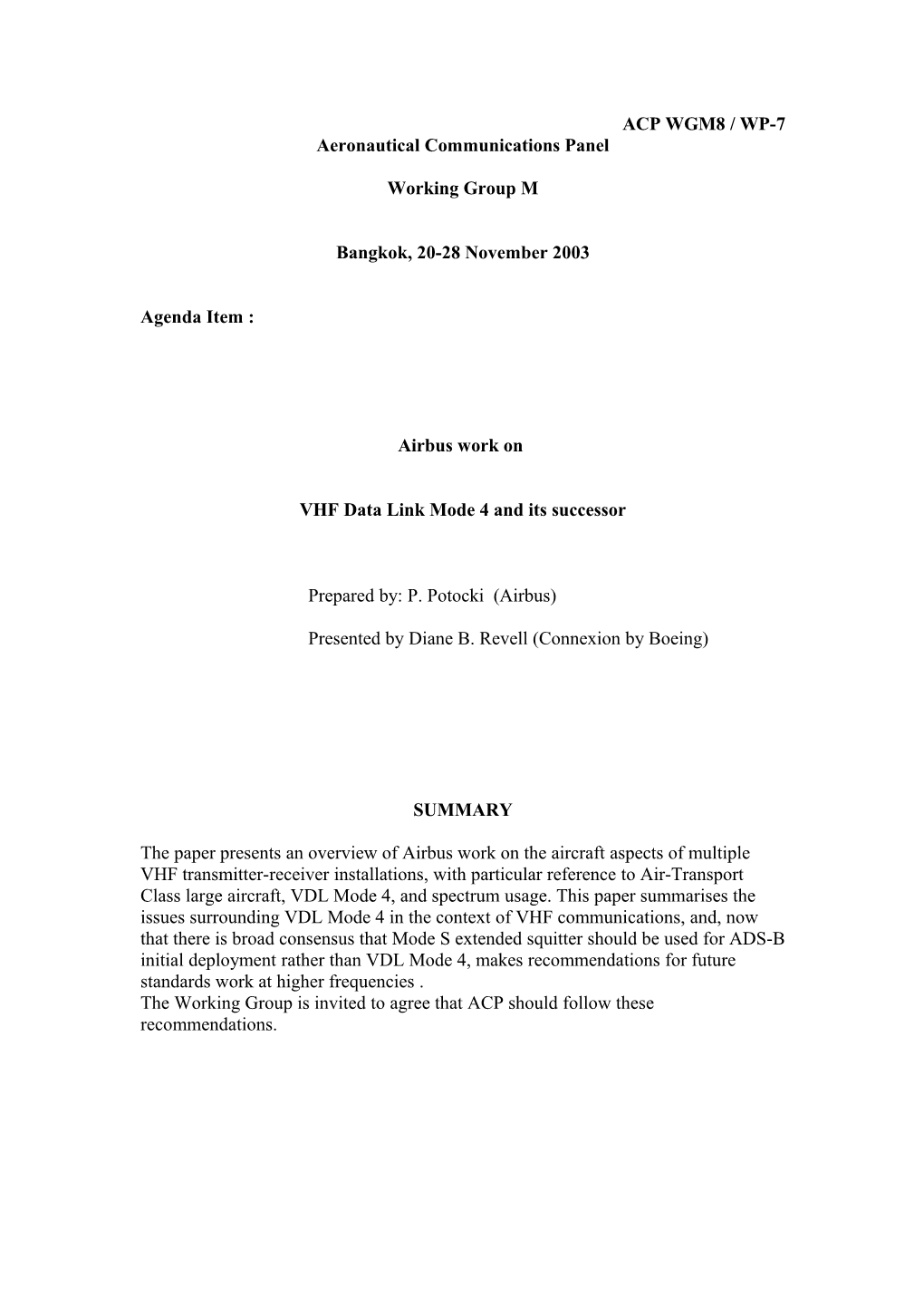 Airbus Work on VHF Data Link Mode 4 and Its Successor