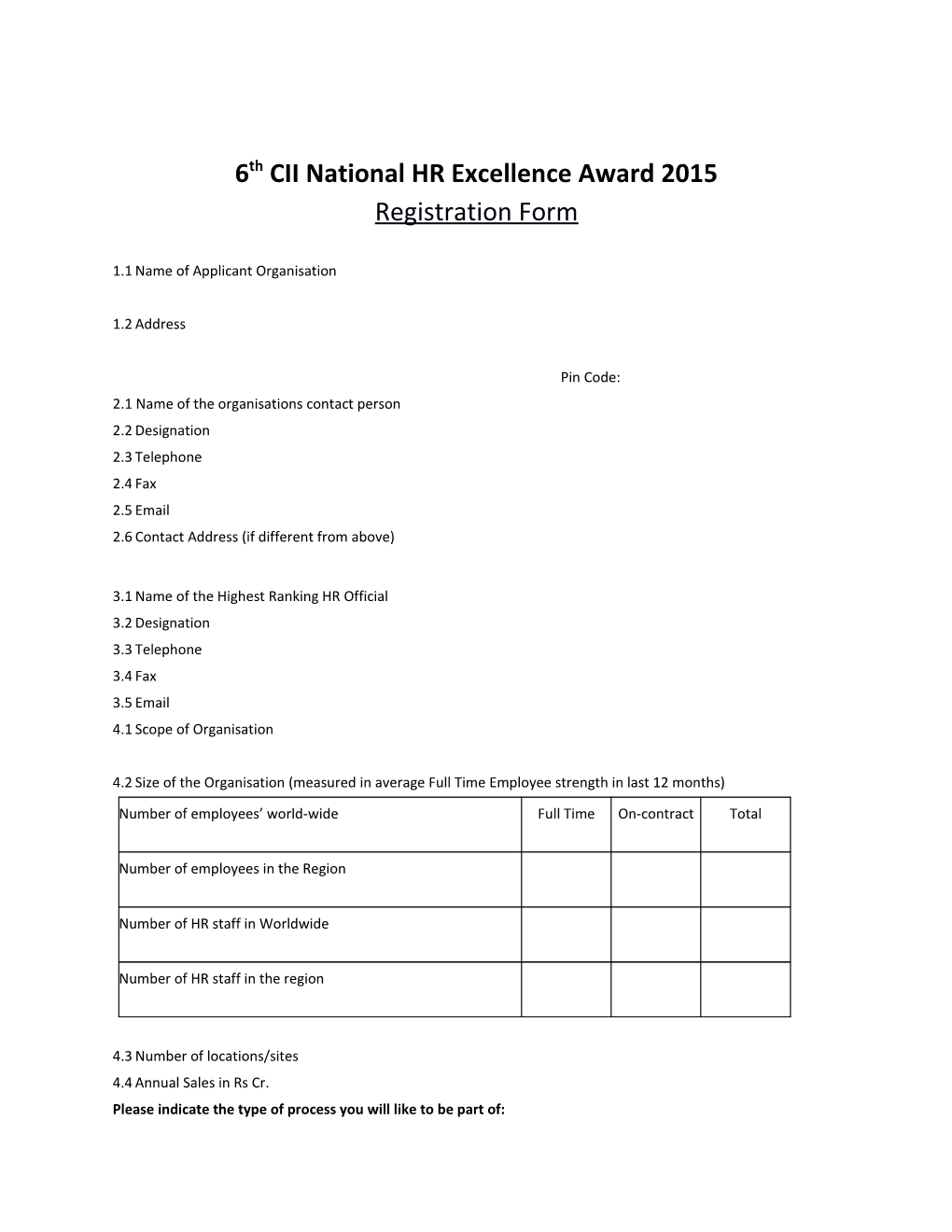 6Thcii National HR Excellence Award 2015