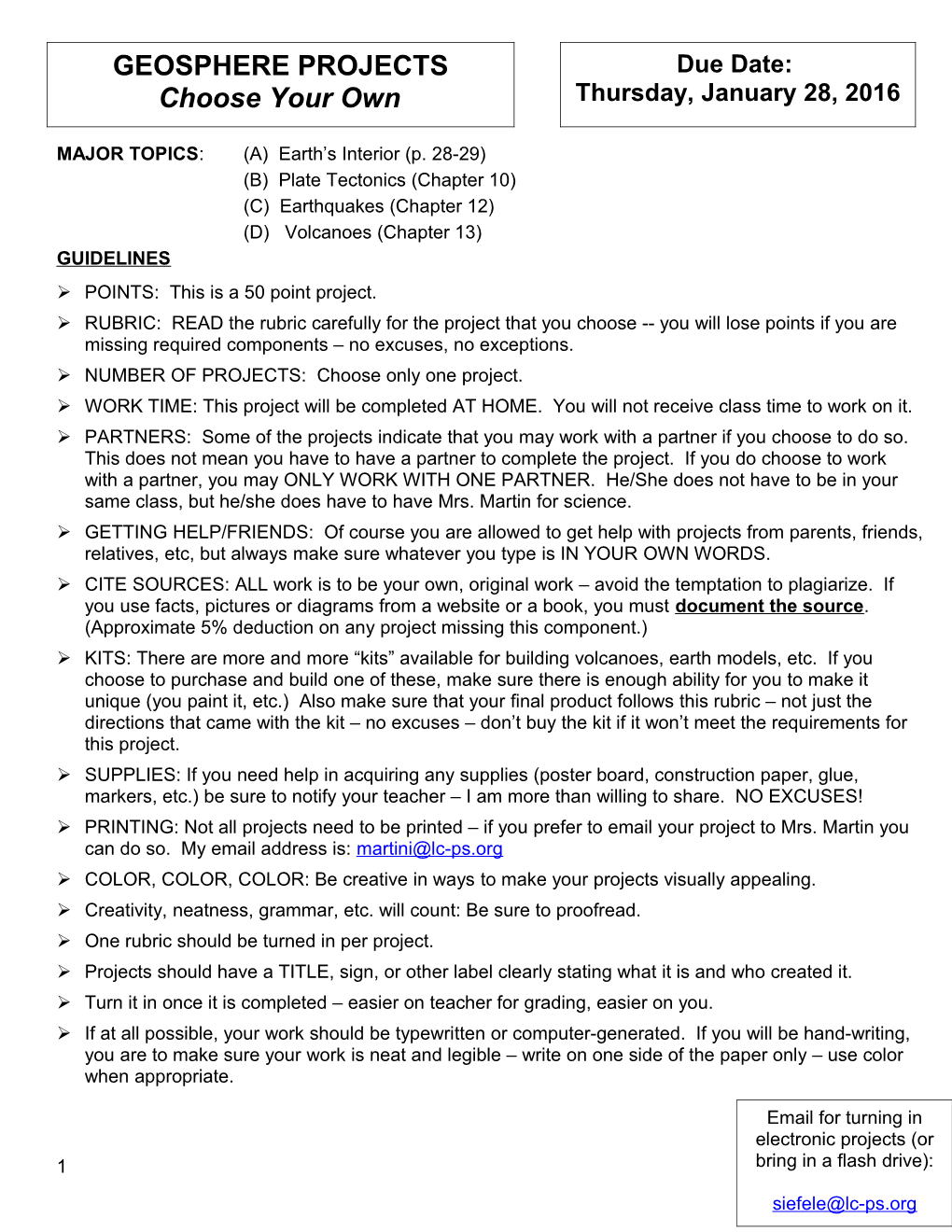 Chapter 2: Weather Factors Assessment Alternative Rubric