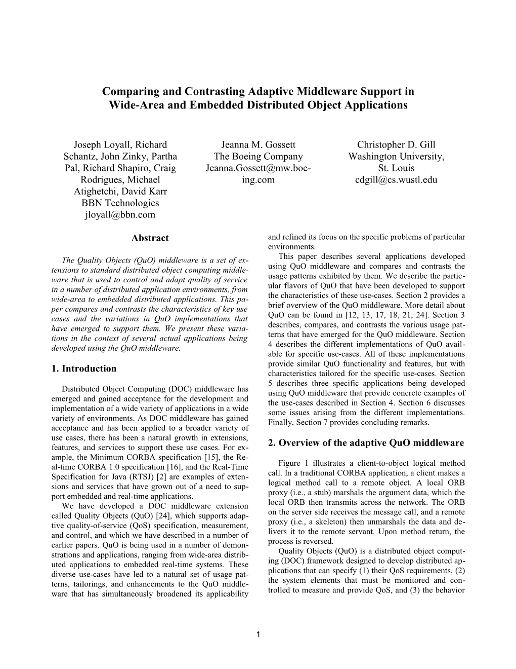 Comparison and Contrasting Adaptive Middleware Support in Wide-Area and Embedded Distributed