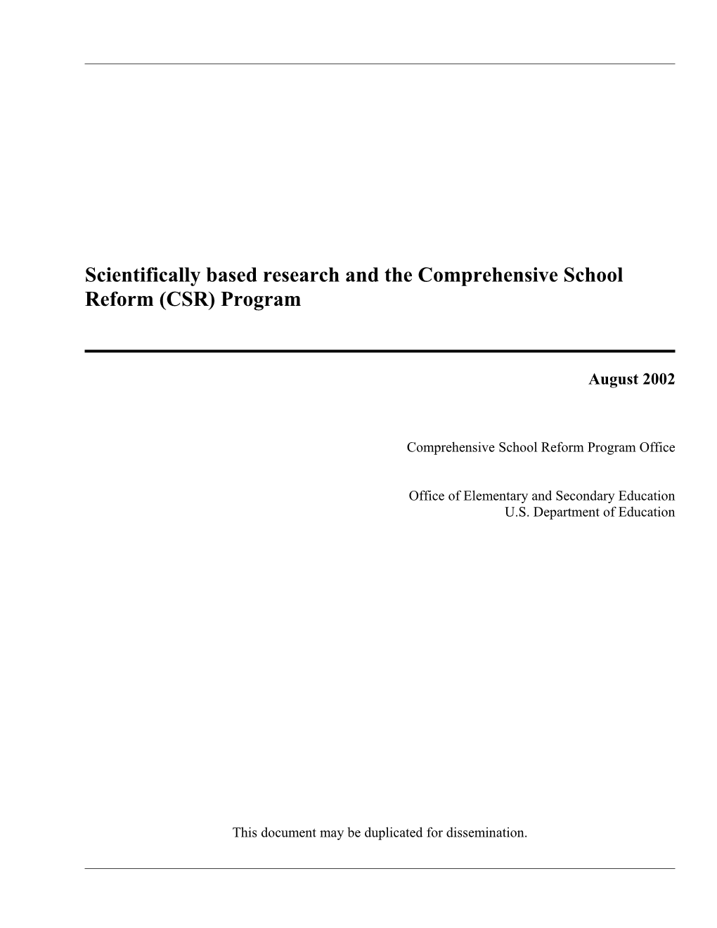 Comprehensive School Reform Guidance Appendix C (MS Word)