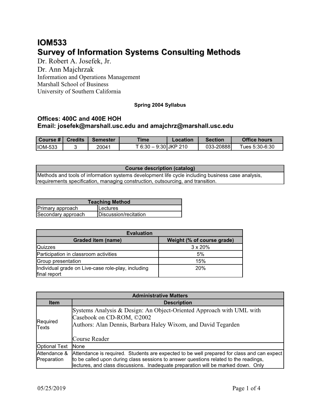 Survey of Information Systems Consulting Methods