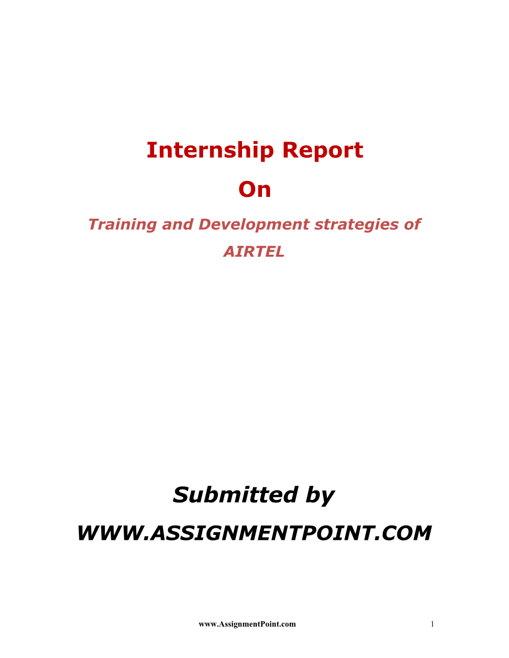 Training and Development Strategies of AIRTEL