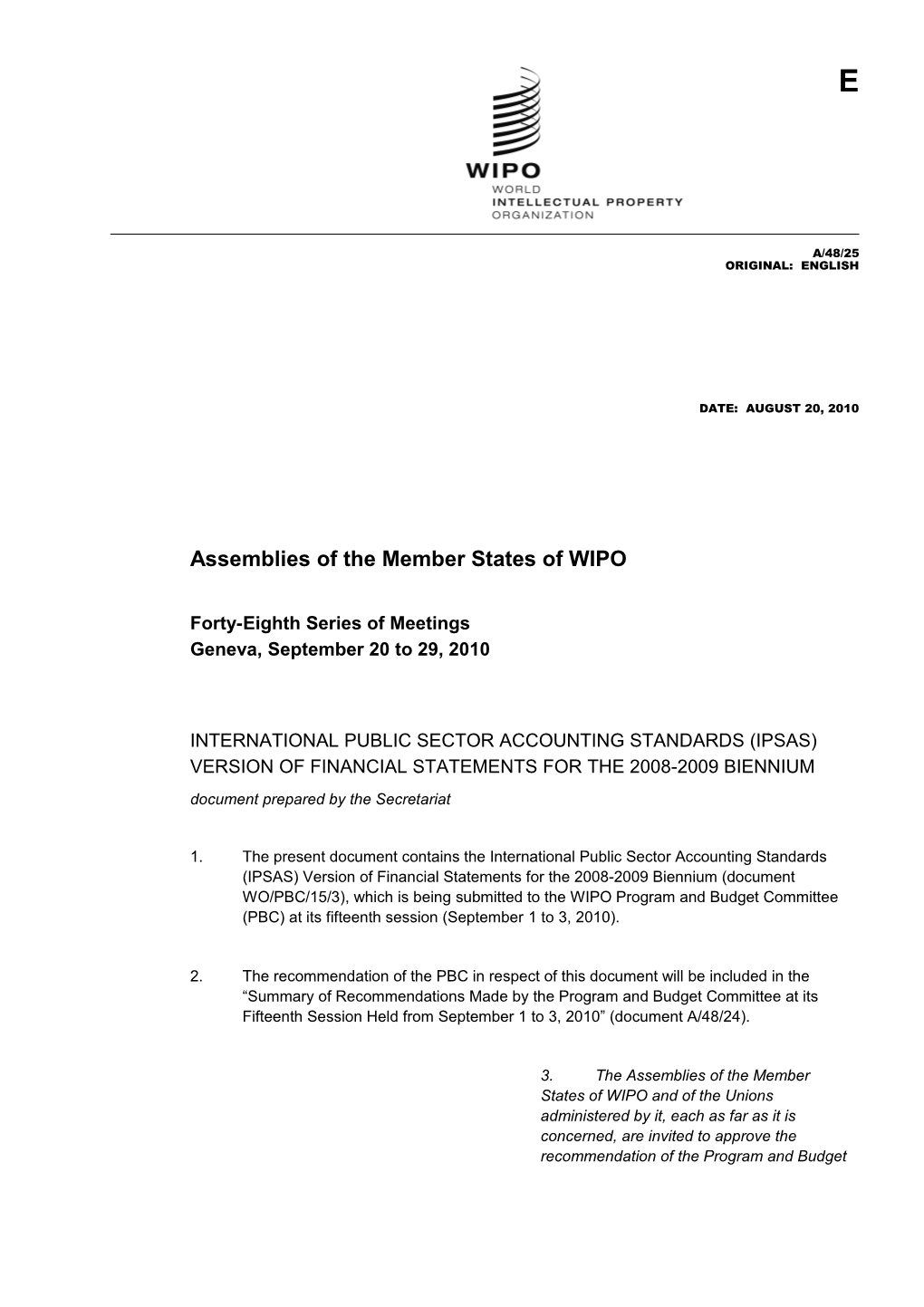 International Public Sector Accounting Standards (Ipsas) Version of Financial Statements