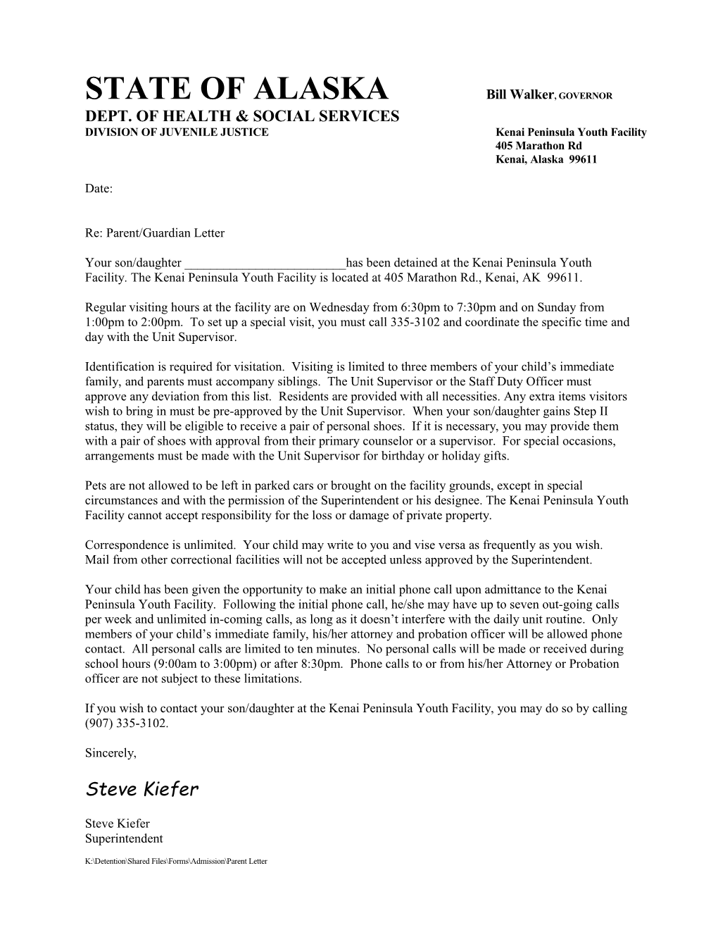 KPYF Parent Letter