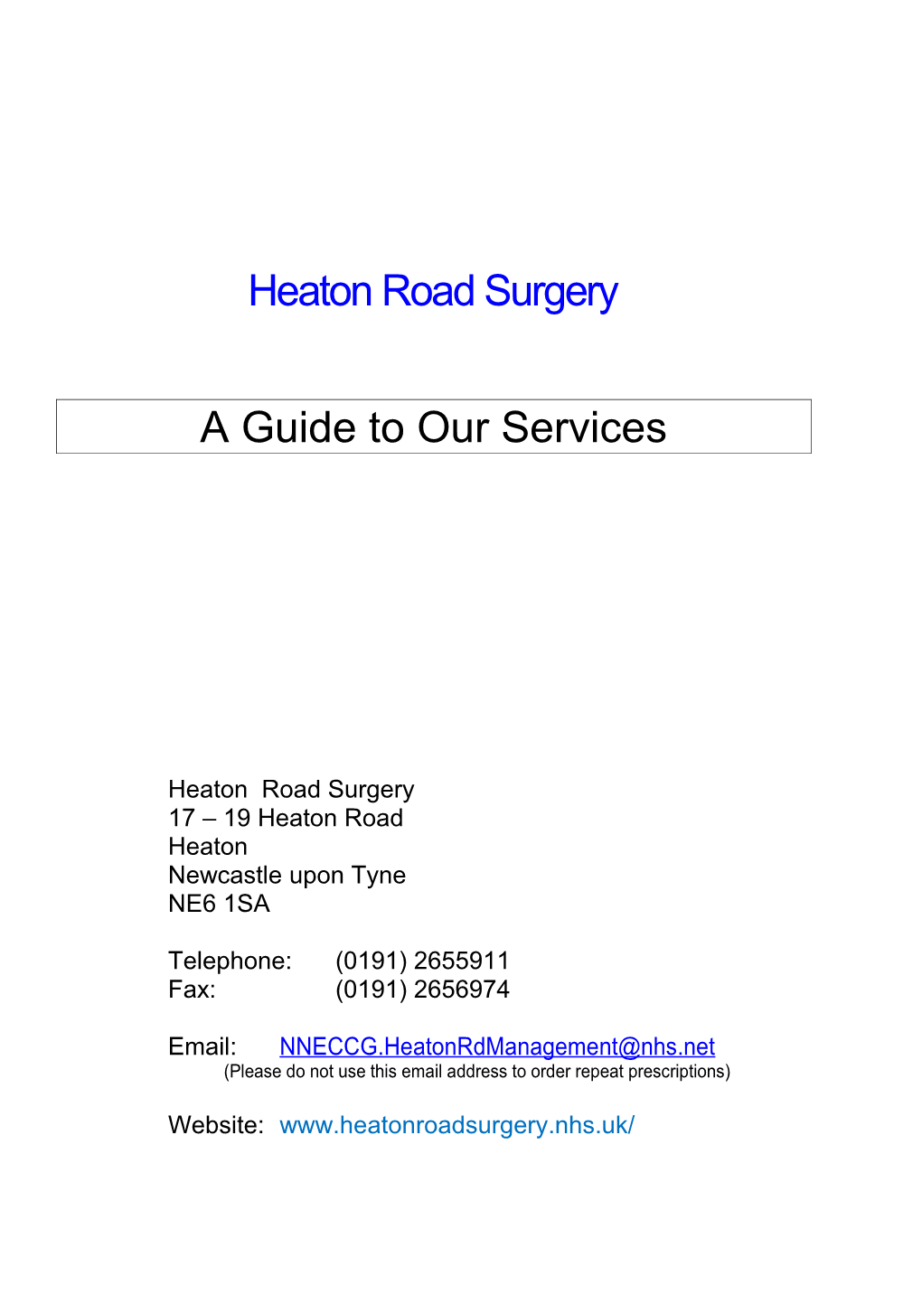 Heaton Road Surgery