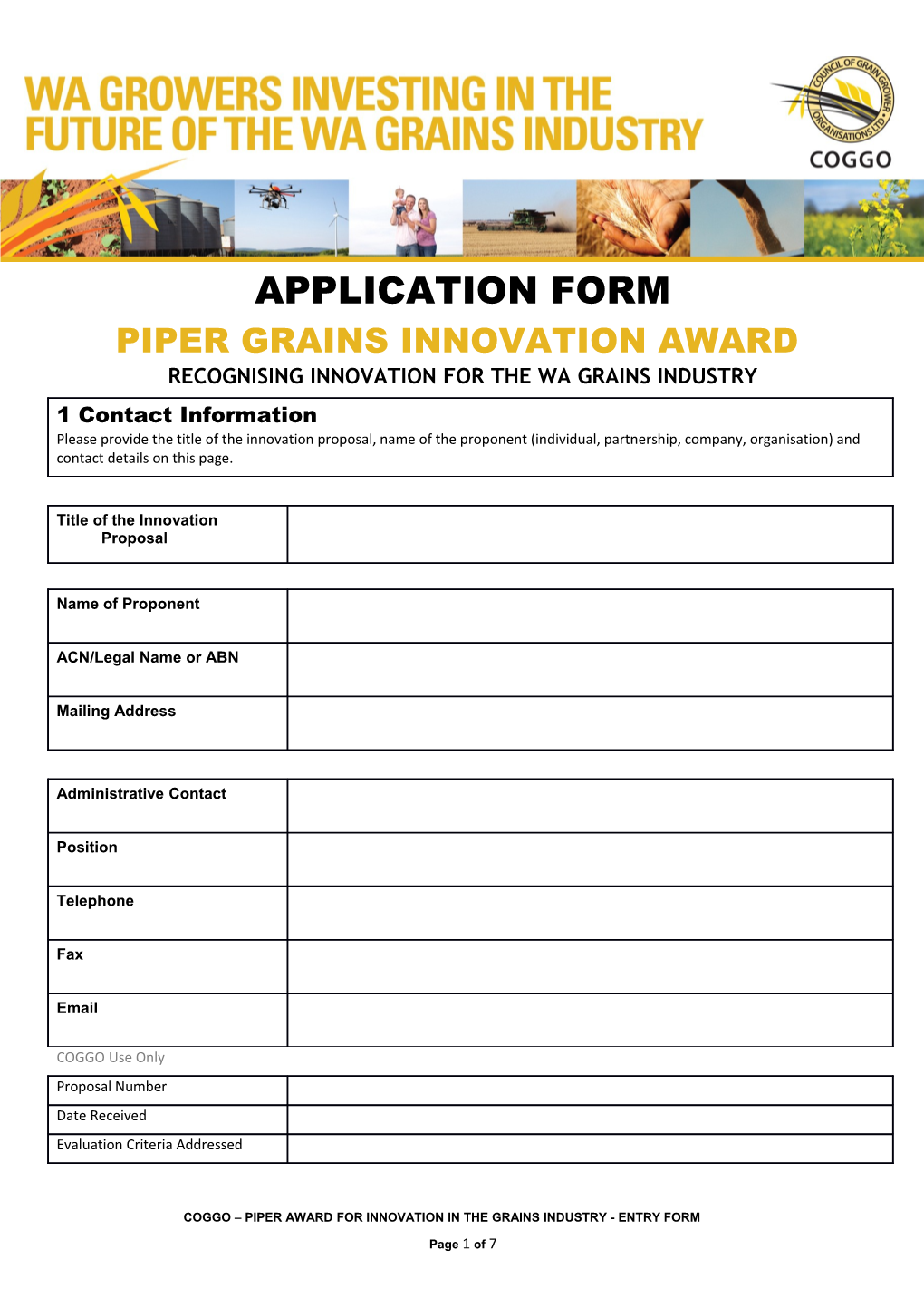 Piper Grains Innovation Award