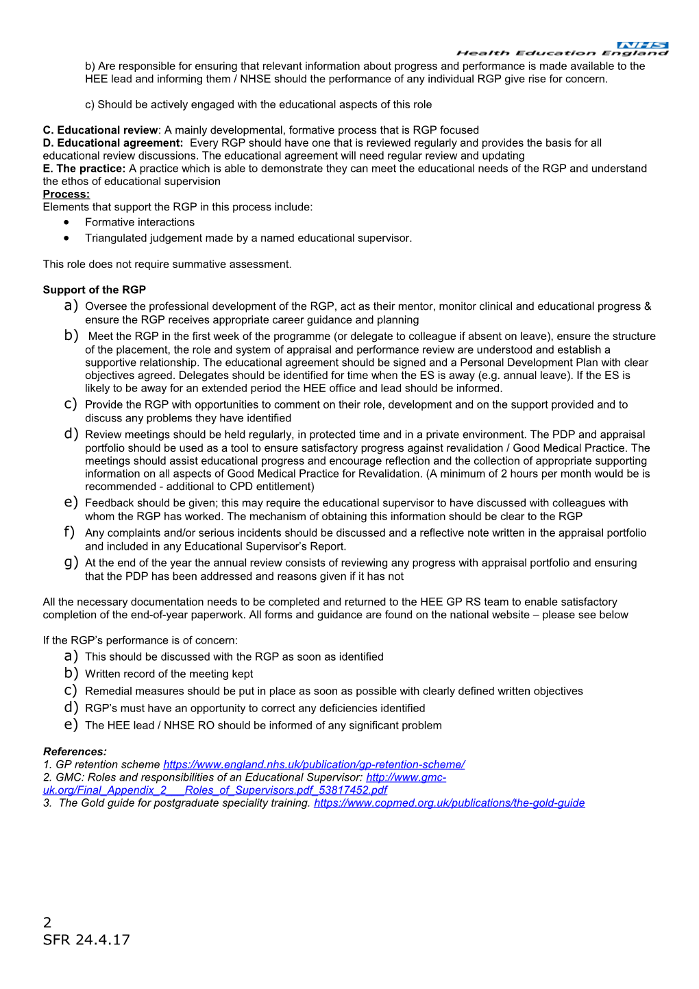Educational Supervisor Guide Application/Annual Review
