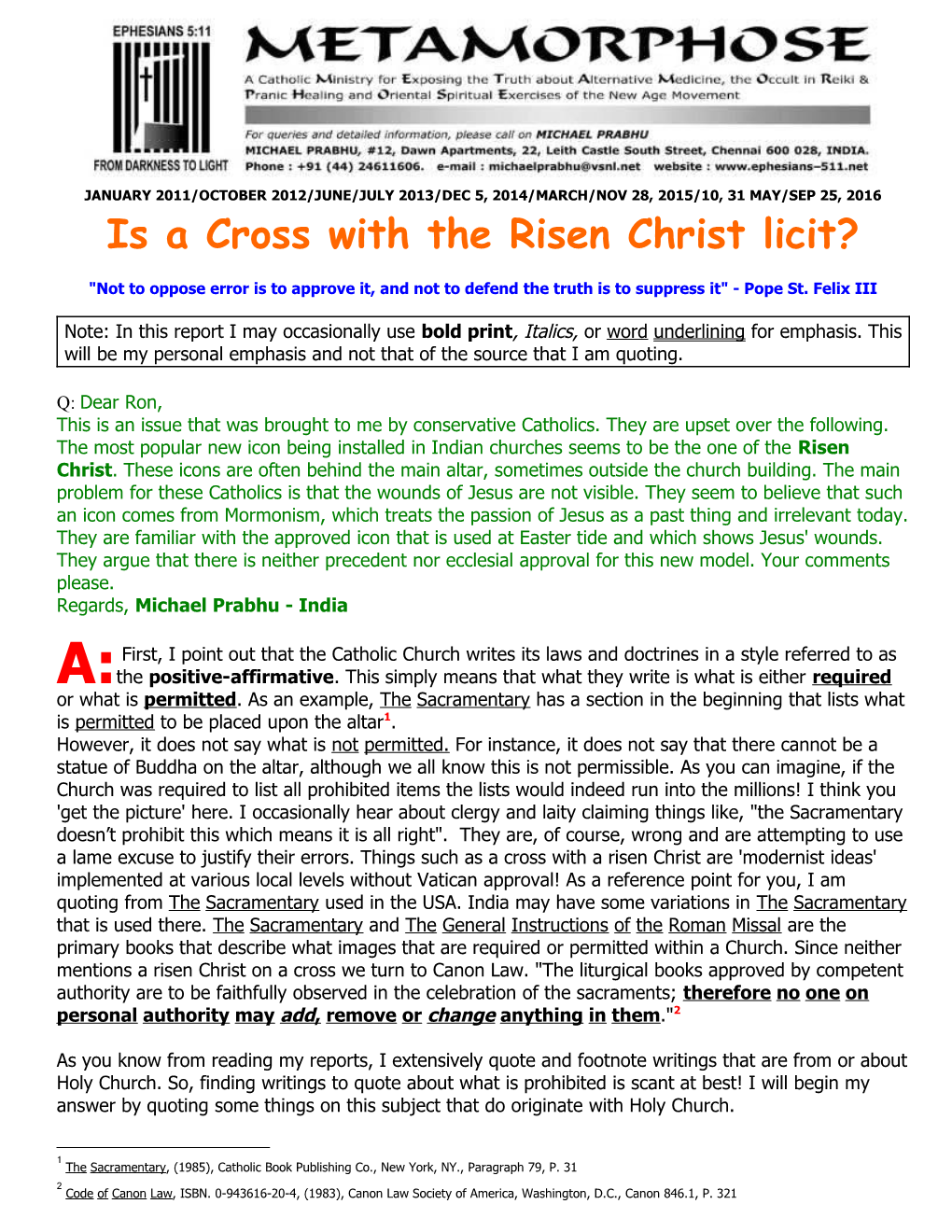 Is a Cross with the Risen Christ Licit?
