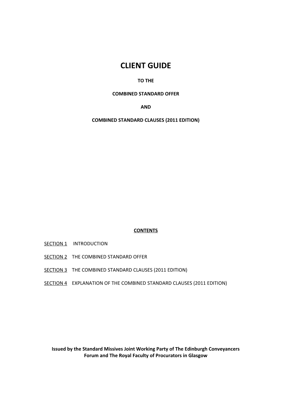 Combined Standard Clauses (2011 Edition)