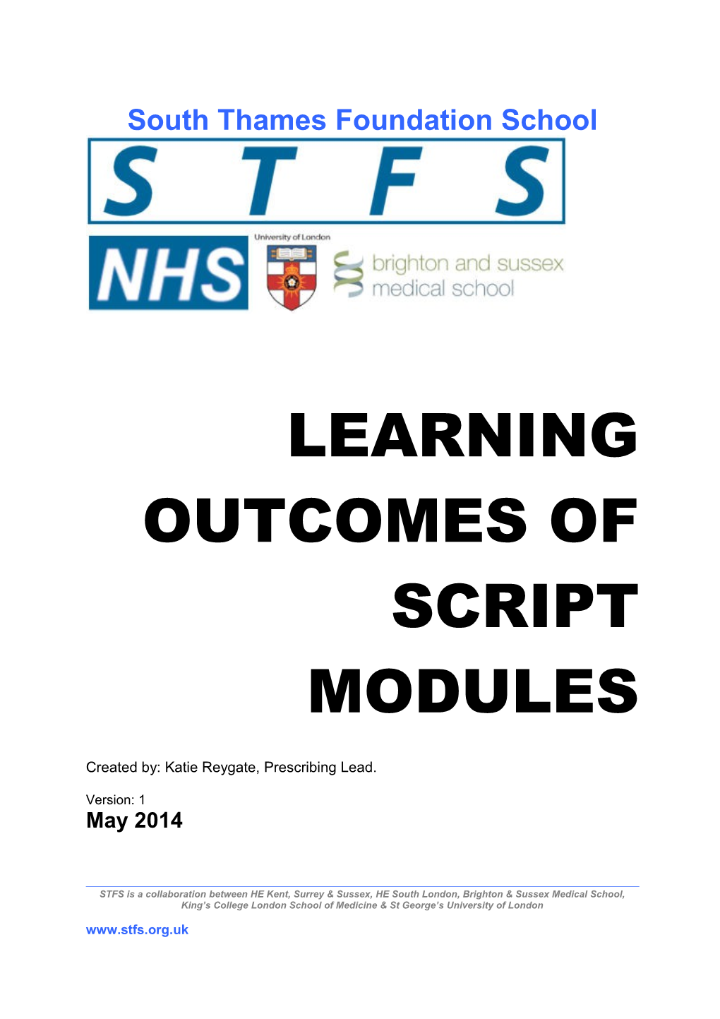Learning Outcomes of Script Modules