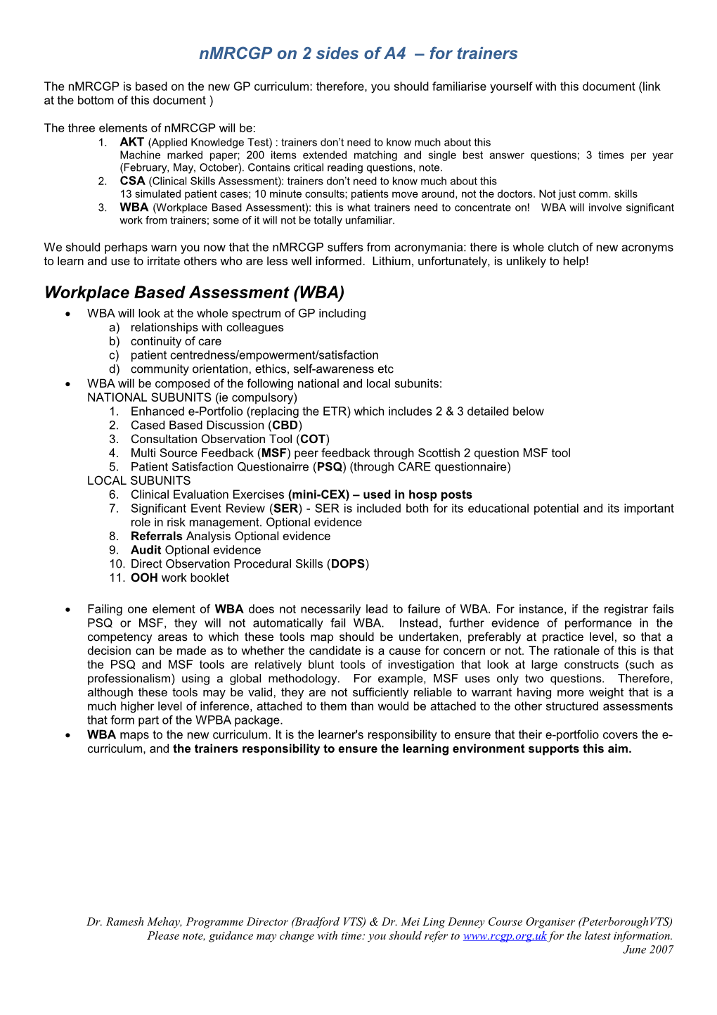 Nmrcgp on 2 Sides of A4 for Trainers