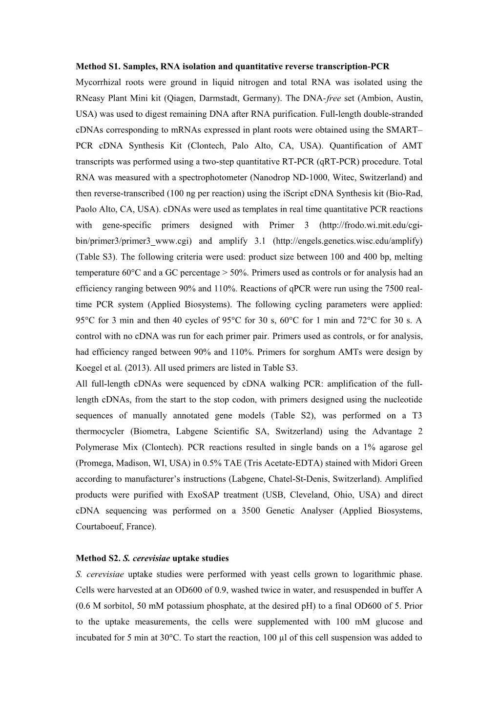 Method S1. Samples, RNA Isolation and Quantitative Reverse Transcription-PCR