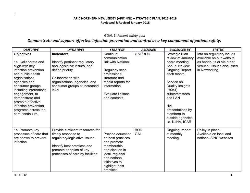 Apic Northern New Jersey Strategic Plan, 2000 20001